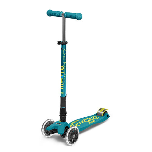 Trottinette enfant Maxi Micro Deluxe pliable Bleu Pétrole LED