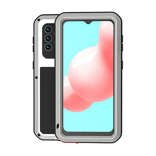 Coque en silicone + métal Antichoc Antichute Antipoussière Puissant argent pour votre Samsung Galaxy A32 5G