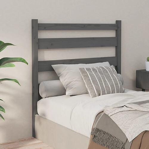 Maison Chic Tête de lit scandinave pour lit adulte,Meuble de chambre Gris 96x4x100 cm Bois massif de pin -MN89388