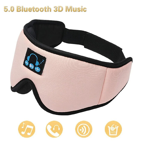 Universal Sans fil Bluetooth 5.0 Masque pour les yeux 3D Stéréo Surround Musical Casque Coupure de courant Lunettes de sommeil Sans oreille