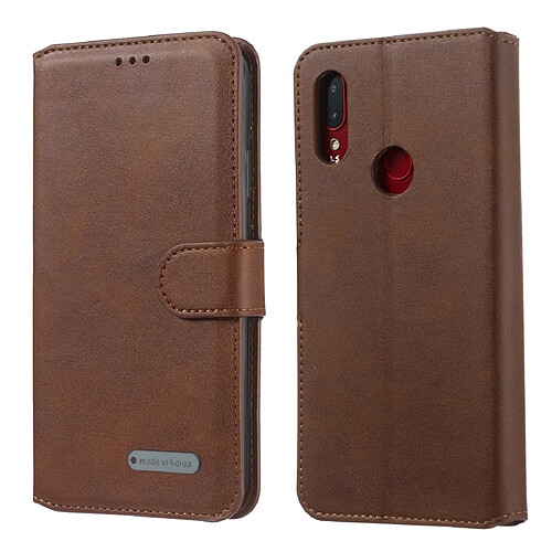 Wewoo Coque Souple Pour Xiaomi Redmi Note 7 / Note 7 Étui en cuir à rabat avec boucle fentes portefeuille et porte-cartes Marron