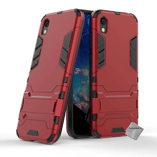 Htdmobiles Coque rigide anti choc pour Huawei Honor 8S + verre trempe - ROUGE