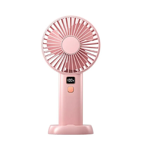 JJBRDZ-Mini Ventilateur Portable Grande Capacité Portable USB Rechargeable 4 Vitesses Ventilateur Refroidisseur De Bureau Refroidissement Extérieur Voyage Rose