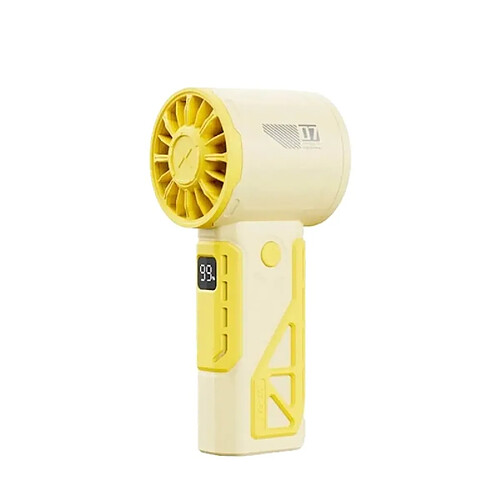 (Jaune) Ventilateur Turbo Portable 100 Vitesses de Vent Mini Ventilateur Personnel Réglable Ventilateur à Cils Électrique à Piles 12m / s