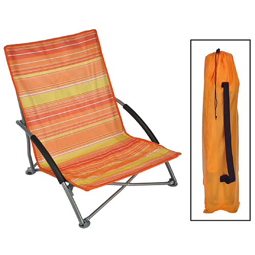 HI Chaise de plage pliable Orange 65x55x25/65 cm