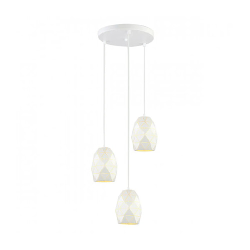 Luminaire Center Suspension moderne Harley blanc 3 ampoules