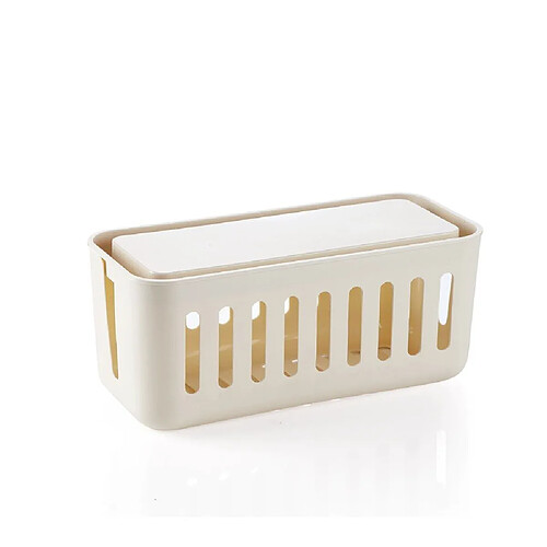 Universal Boîte de rangement de prise de cordon électrique Boîte d'organisation de gestionnaire de câble Prise de sécurité anti-poussière(Beige)