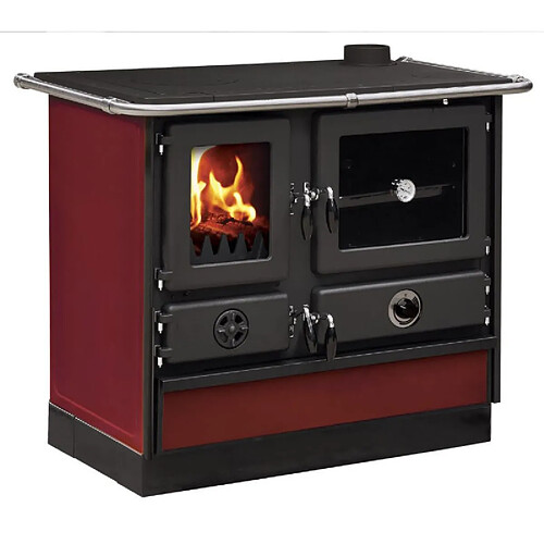 Interstoves Cuisinière à bois Magnum Thermo MBS en fonte | bouilleur sortie côté droit - Bordeaux