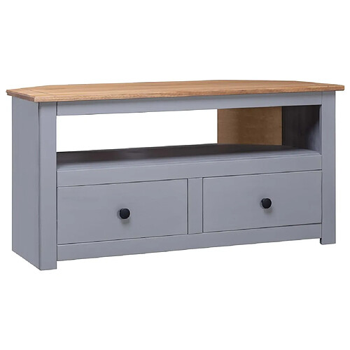 Maison Chic Meuble TV scandinave - Banc TV pour salon d'angle Gris 93x49x49cm Pin solide Assortiment Panama -MN70003