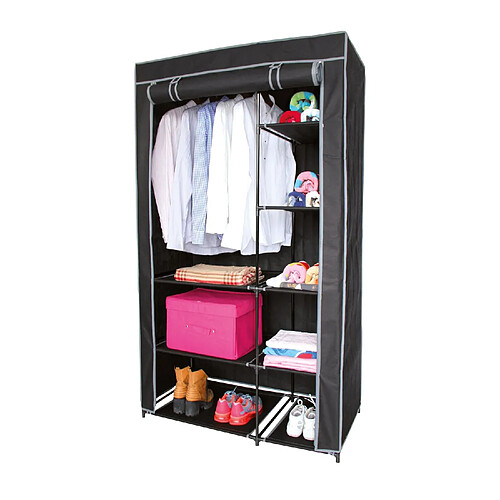 Urban Living Armoire avec housse en tissu - 100 x H. 170 cm - Noir