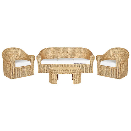 Beliani Set de jardin LIVADEIA Rotin Naturel