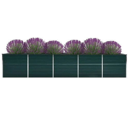 Maison Chic Jardinière,Lit surélevé de jardin - Bac à fleurs - pot de fleur Acier galvanisé 400x80x45 cm Vert -GKD59810