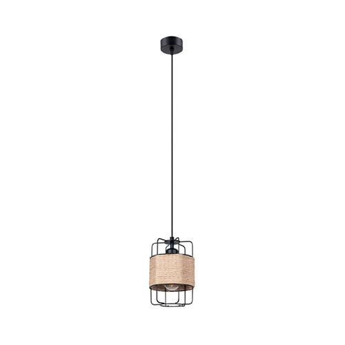 Luminaire Center Suspension Gizur Acier,Corde Bois