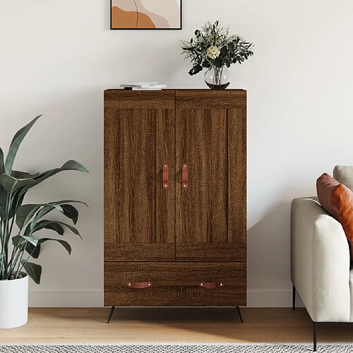 vidaXL Buffet haut chêne marron 69,5x31x115 cm bois d'ingénierie