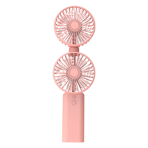 Ventilateur USB De Bureau Portable Ventilateur Personnel Rechargeable à 3 Vitesses, Double Tête Rose