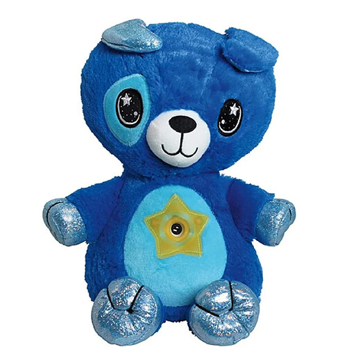 Universal Animaux farcis au ventre avec projecteur léger jouets confortables peluches lumineux mignon chiot enfant enfant enfant (bleu)