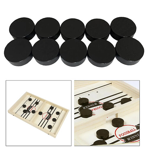 10x Pièces De Jeu De Rondelle De Fronde Rapide En Bois Pièce De Jeu De Hockey Sur Plateau 2.4x0.7cm