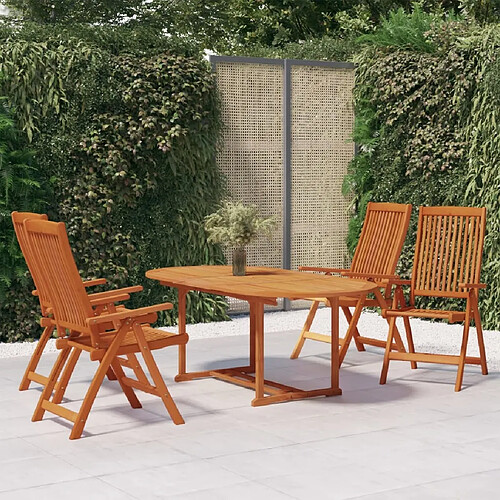 Salle à dîner de jardin 5 pcs,Table et chaise à manger Bois d'eucalyptus massif -MN14081