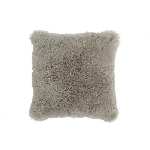 Dansmamaison Coussin Carre Peau De Mouton Gris Clair