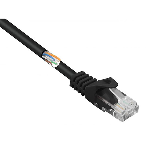 Renkforce RF-5043848 RJ45 Câble réseau, câble patch CAT 5e U/UTP 5.00 m noir avec cliquet dencastrement 1 pc(s)