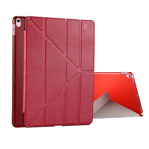 Wewoo Coque rouge pour iPad Pro 10.5 pouces Silk Texture Horizontal déformation flip étui en cuir avec 4 pliage titulaire et sommeil / réveil