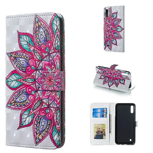 Wewoo Housse Coque Étui en cuir à rabat horizontal 3D avec Motif demi-fleurs pour Galaxy M10avec porte-carte et fentes cartecadre photo et porte-monnaie