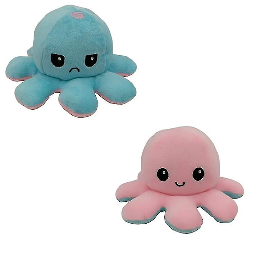 Universal Forme de poulpe réversible, peluche en peluche et rose de la lumière douce et douce