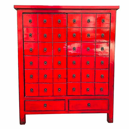 Caisson à Tiroirs DKD Home Decor Rouge Bois Oriental Laqué 102 x 42 x 120 cm