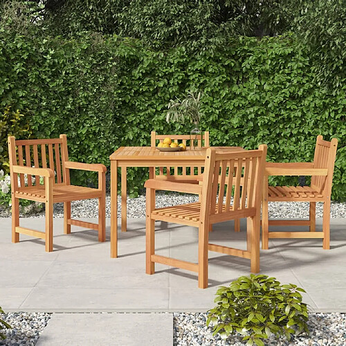 Salle à dîner de jardin 5 pcs,Table et chaise à manger Bois de teck massif -MN11684