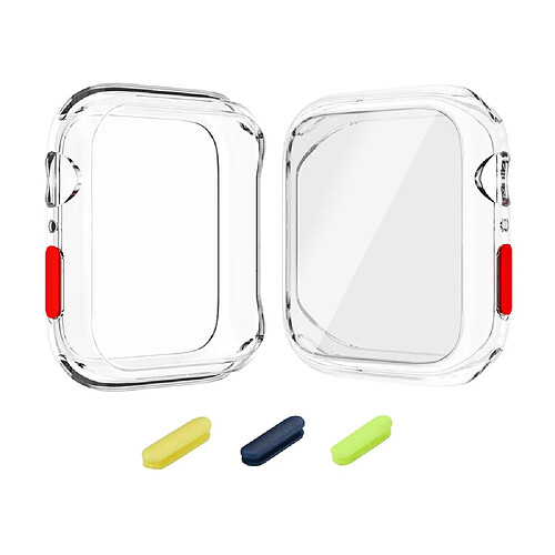 Coque en TPU Cadre de conception de bouton coloré transparent pour votre Apple Watch Series 4/5/6/SE 40mm