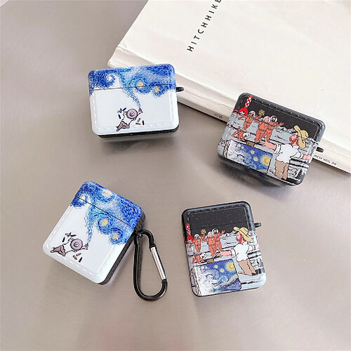 GUPBOO Airpods Coque Housse Étui Protecteur Compatible pour AirPods 3-Ins peinture à l'huile Van Gogh fille étoilée