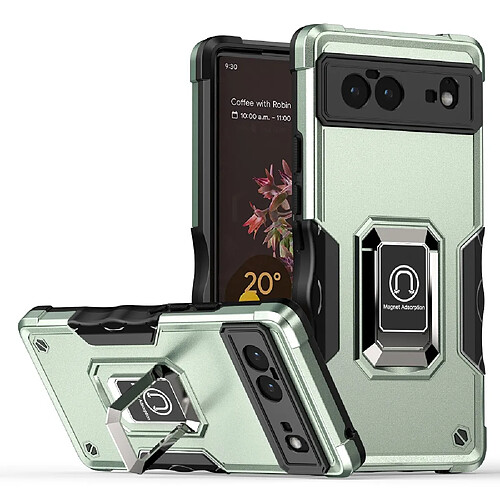 Coque en TPU anti-griffes avec béquille magnétique, vert pour votre Google Pixel 6