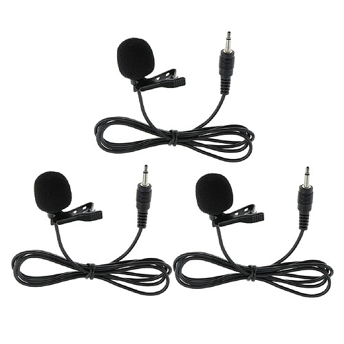 Microphone Lavalier Filaire 3 Pièces Avec Pince Pour Vloggers 3.5mm Style Pince à Revers