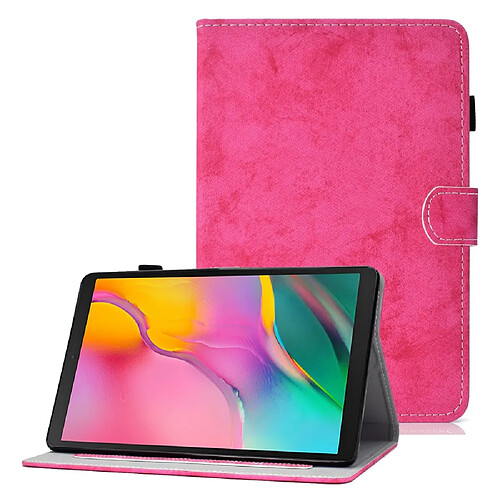 Etui en PU motif de couture avec support et porte-carte pour Samsung Galaxy Tab A 10.1 (2019) (T510/T515) - rose