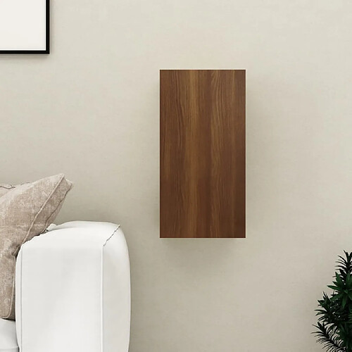 vidaXL Meuble TV Chêne marron 30,5x30x60 cm Bois d'ingénierie