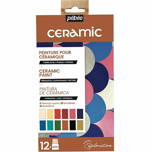 Pebeo Set de 12 peintures pour céramique - 12 x 20 ml