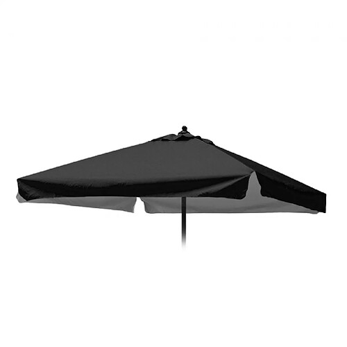 Elios Parasols Toile de remplacement pour parasol de jardin 2x2 carré Plutone Noir avec lambrequin