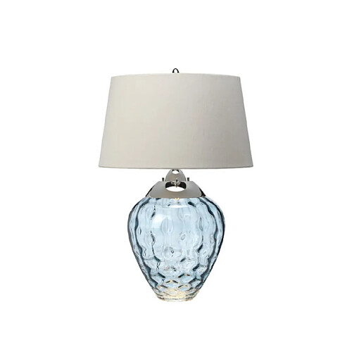 Elstead Lighting Lampe de table Samara Verre transparent,acier,fausse soie, Travail du métal Nickel poli, verrerie bleu clair