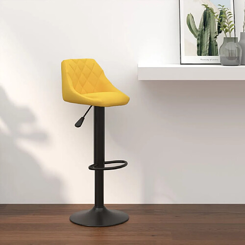 vidaXL Tabouret de bar Jaune moutarde Velours