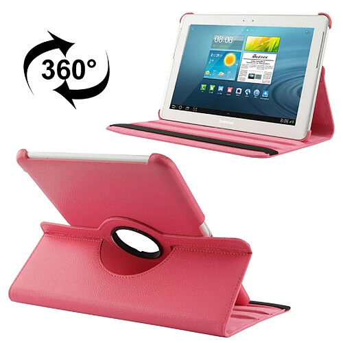 Wewoo Housse Étui Magenta pour Samsung Galaxy Tab 2 10.1 / P5100 360 degrés Rotatif Litchi Texture en cuir avec support