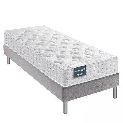 Inside 75 Ensemble Dunlopillo 90*190 cm EUGEN 3 21 cm matelas mémoire de forme sommier déco jeu de 4 pieds gris