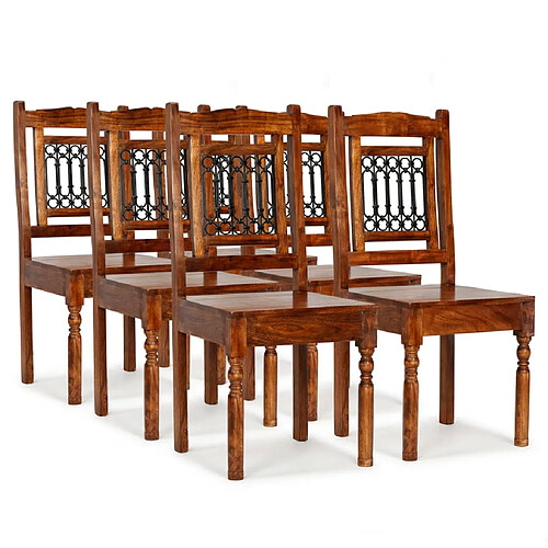 vidaXL Chaises à manger lot de 6 bois massif classique