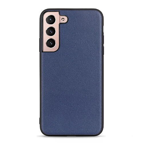 Coque en cuir véritable bleu pour votre Samsung Galaxy S22