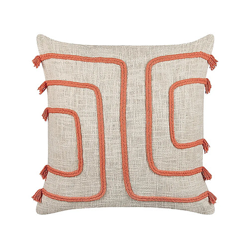 Beliani Coussin PLEIONE Coton 45 x 45 cm Abstrait Corail