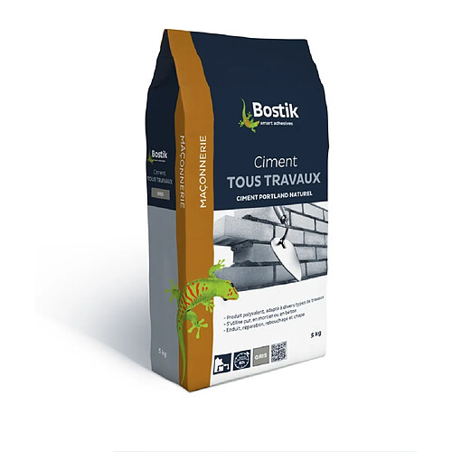 Ciment tous travaux gris Bostik 5 kg