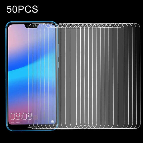 Wewoo Verre trempé pour Huawei P20 Lite 0.26mm 9H Surface Dureté 2.5D Antidéflagrant Film d'Écran, Aucun Emballage de Détail 50 PCS