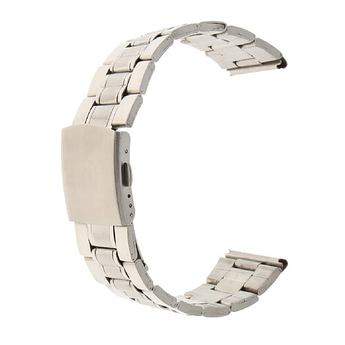 Bande de montre pour hommes Bracelet en acier inoxydable solide Fermoir plié argent 20mm