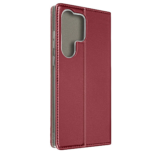 Avizar Étui pour Samsung Galaxy S23 Ultra Clapet Magnétique Smart Magneto Bordeaux