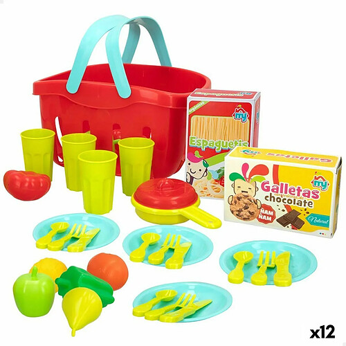 Color Baby Set de jouets alimentaires Colorbaby Linge et ustensiles de cuisine 33 Pièces (12 Unités)