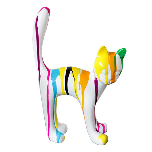 Figurine Chat Kuatéh Bastet 22x12x31cm Blanc Multicolore